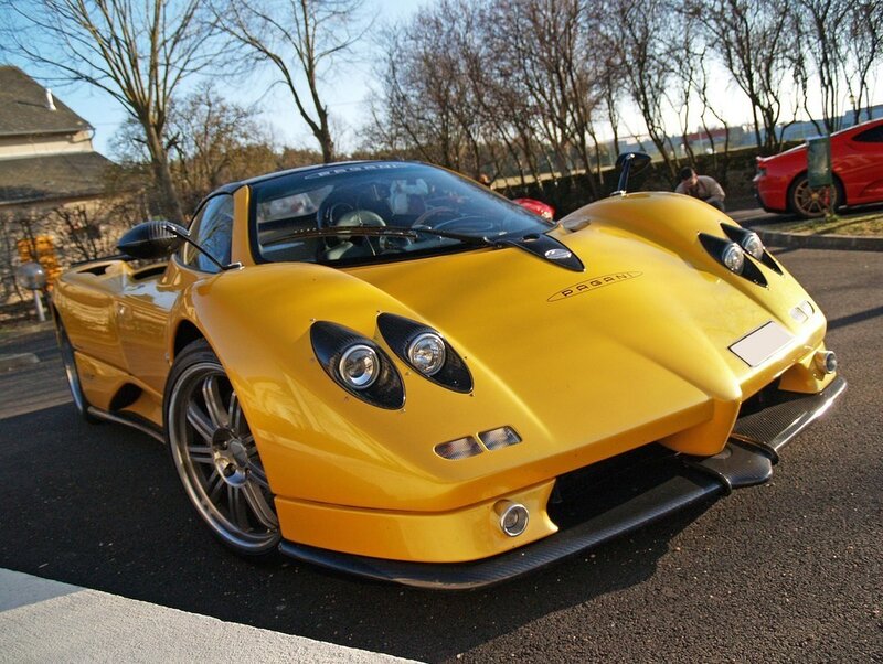 Yellow Pagani sports car