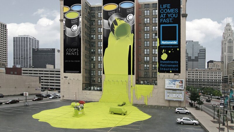 Yellow Paint Spill — Dramatic