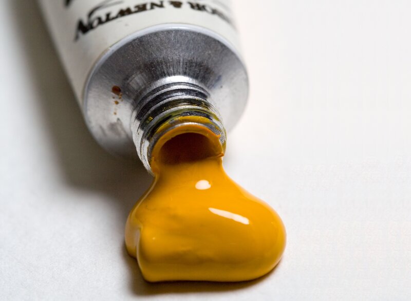 yellow paint tube