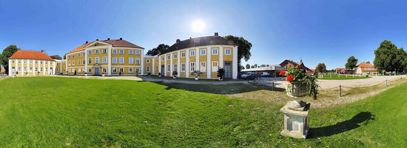 yellow palace on a sunny day