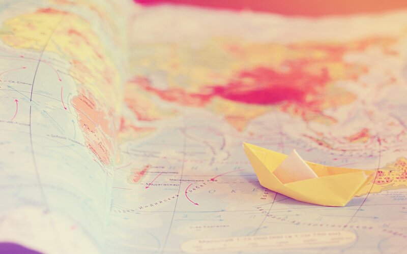Yellow Paper Boat — Serene, Photograph
