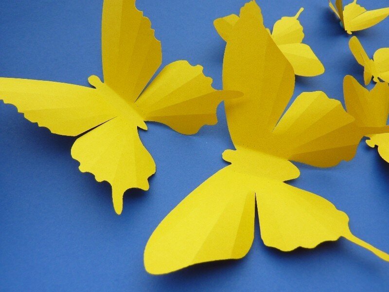 Yellow Paper Butterflies