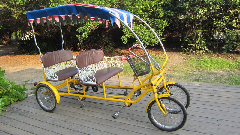 Yellow Pedicab with Canopy