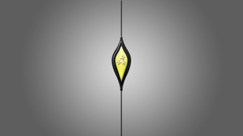 yellow pendant with three butterflies