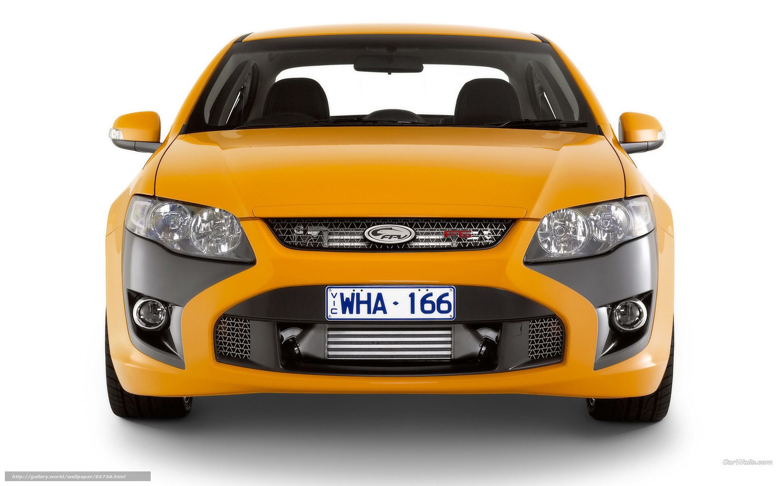yellow performance car front view