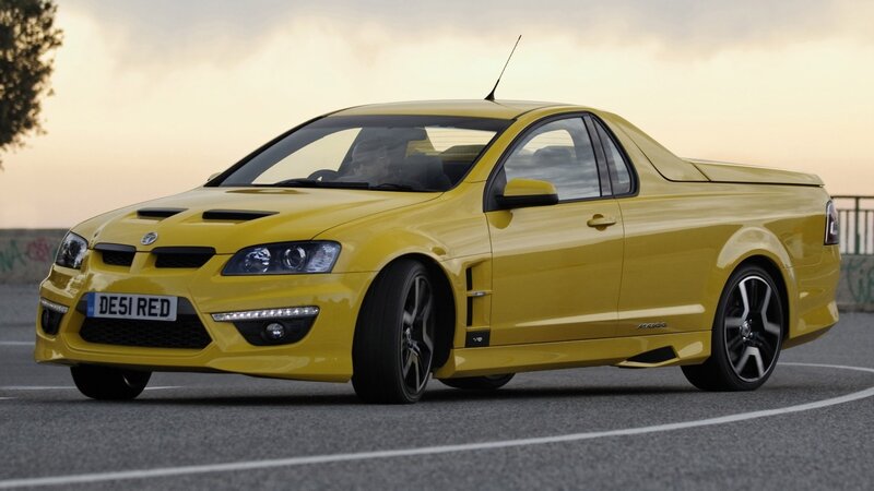 yellow performance pickup truck