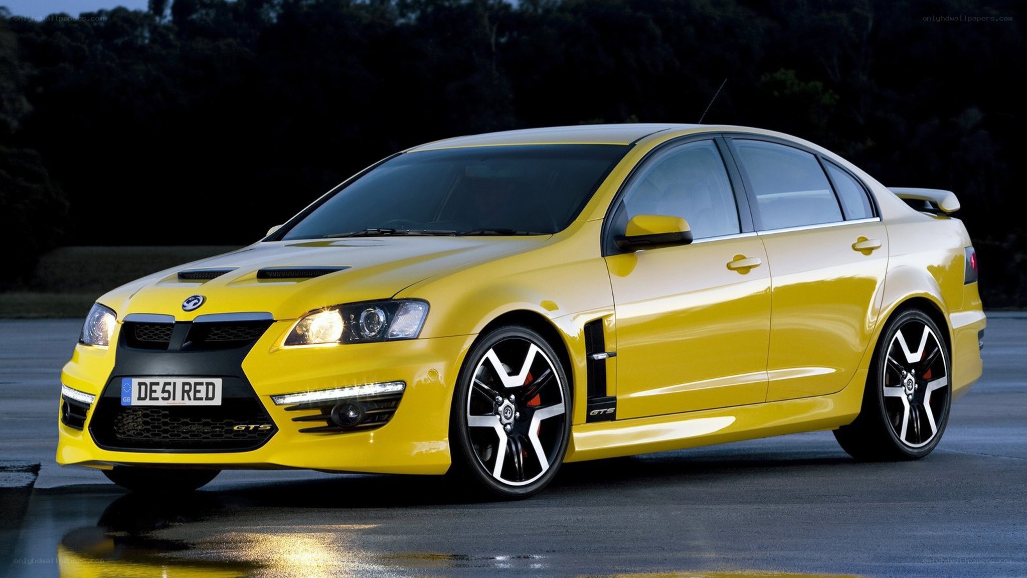 yellow performance sedan