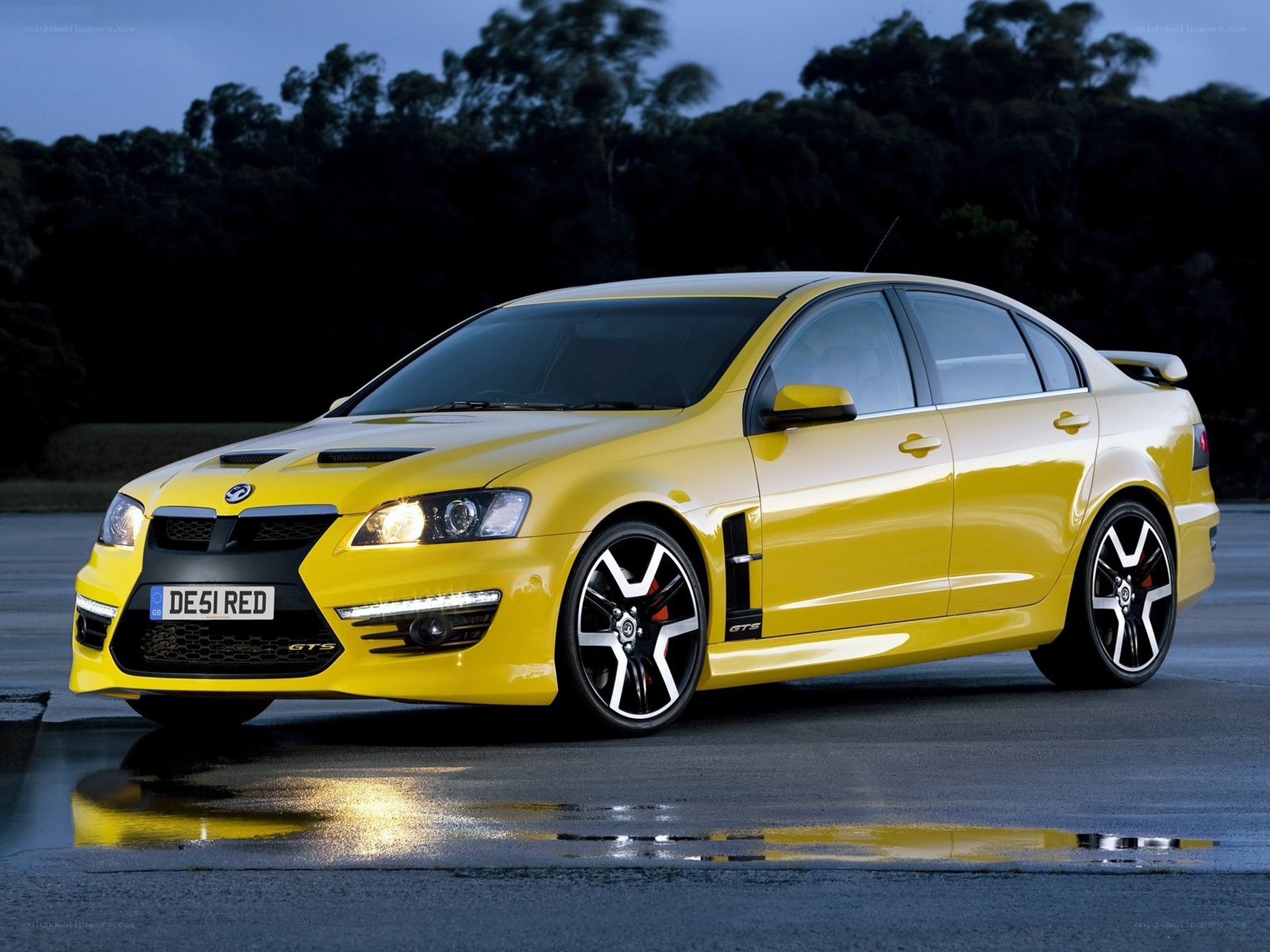 yellow performance sedan