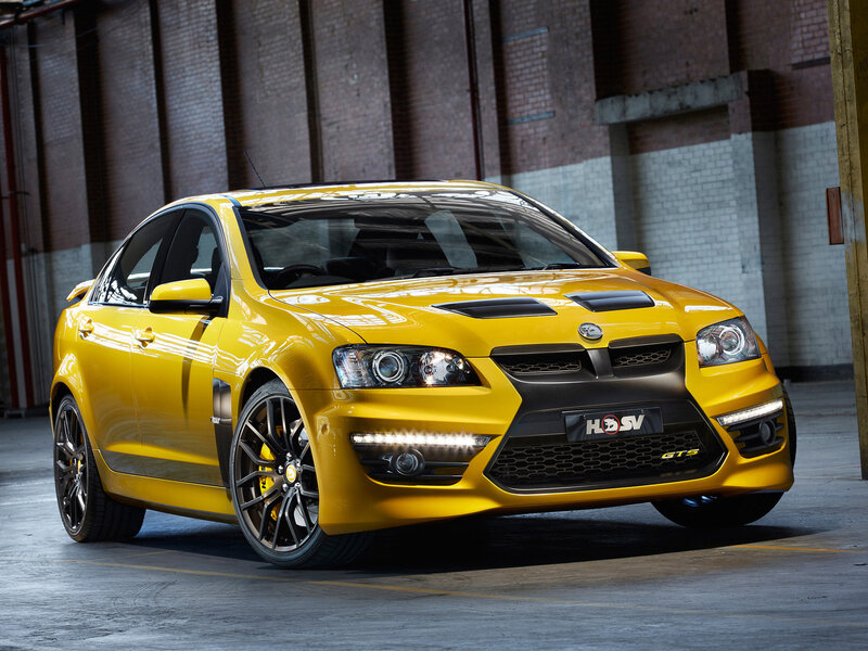 Yellow Performance Sedan — Dramatic, Photograph