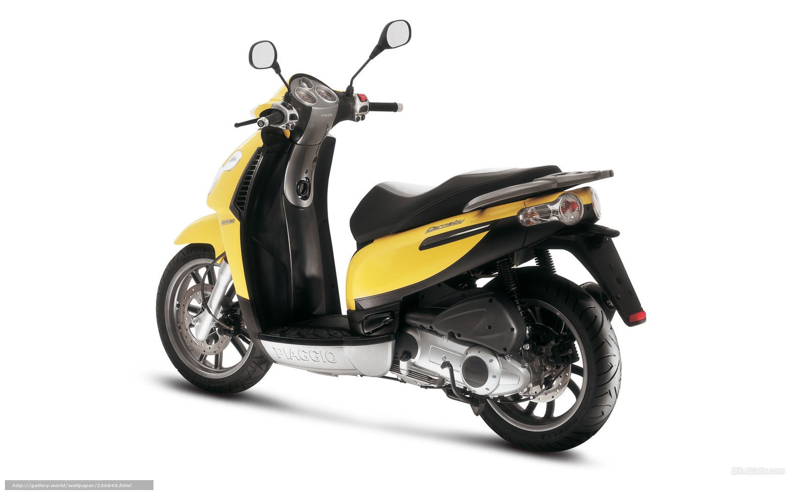 Yellow Piaggio scooter
