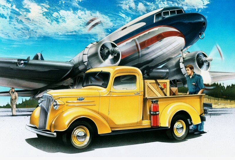 Yellow Pickup Truck — Dramatic