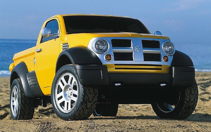 Yellow Pickup Truck — Serene, Afternoon, Photograph, Beach