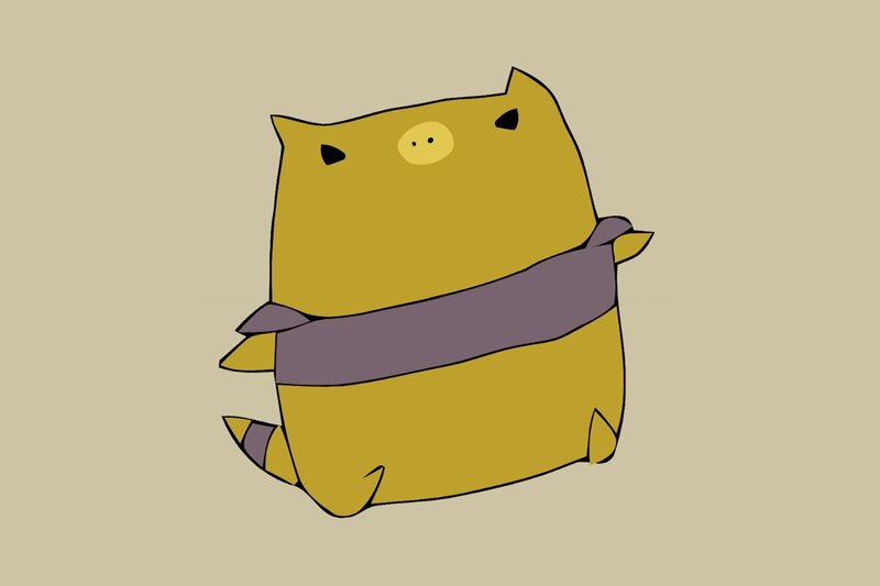 yellow pig character