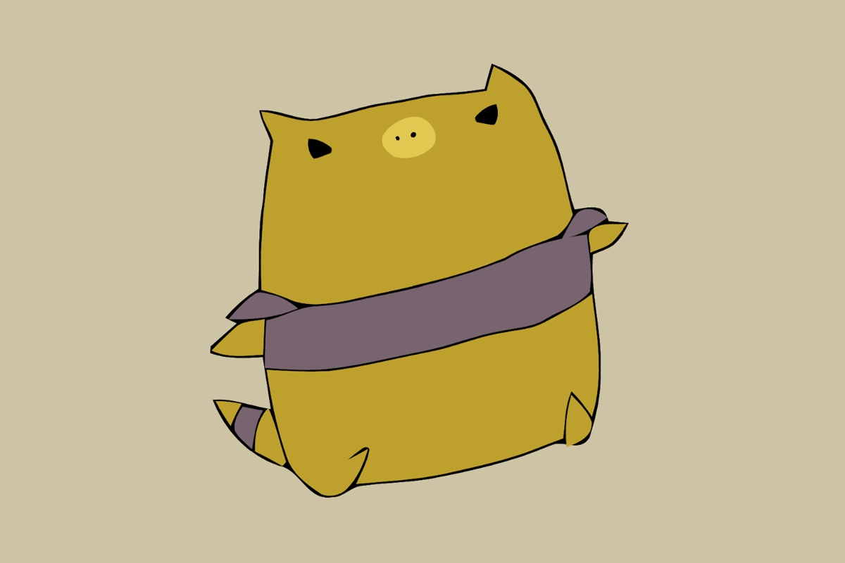 yellow pig character
