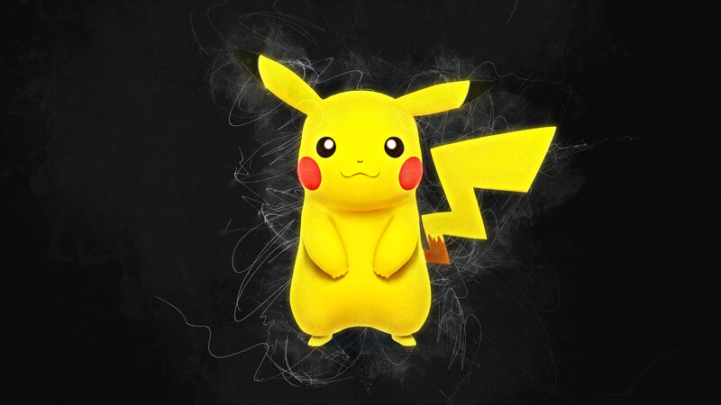 Yellow Pikachu Character — Dramatic