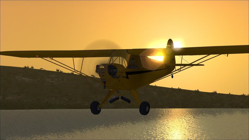 Yellow plane at sunset