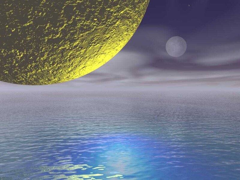 Yellow Planet over Water