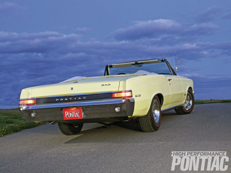 Yellow Pontiac Gto Convertible — Dramatic, Sunset