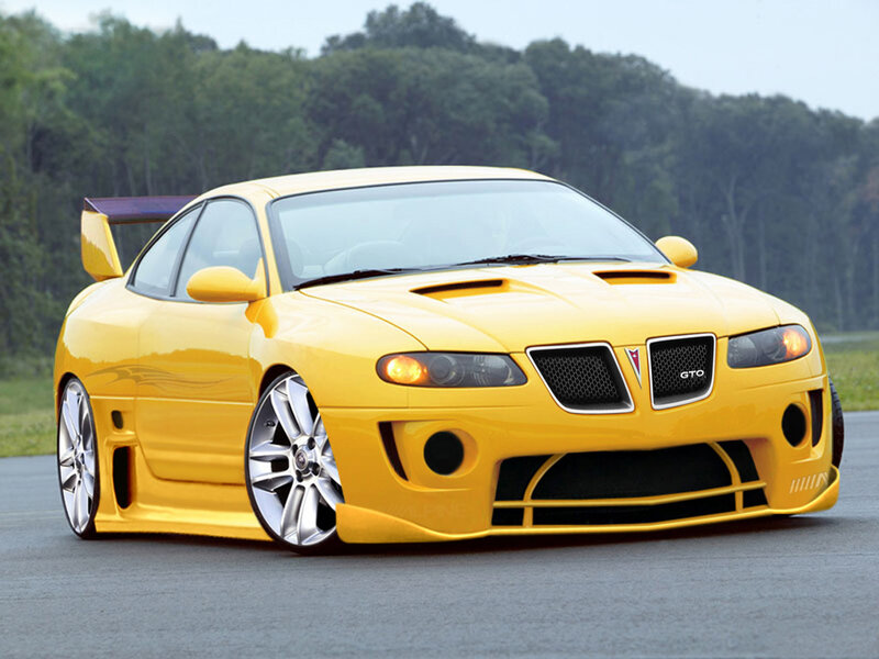 yellow Pontiac GTO sports car
