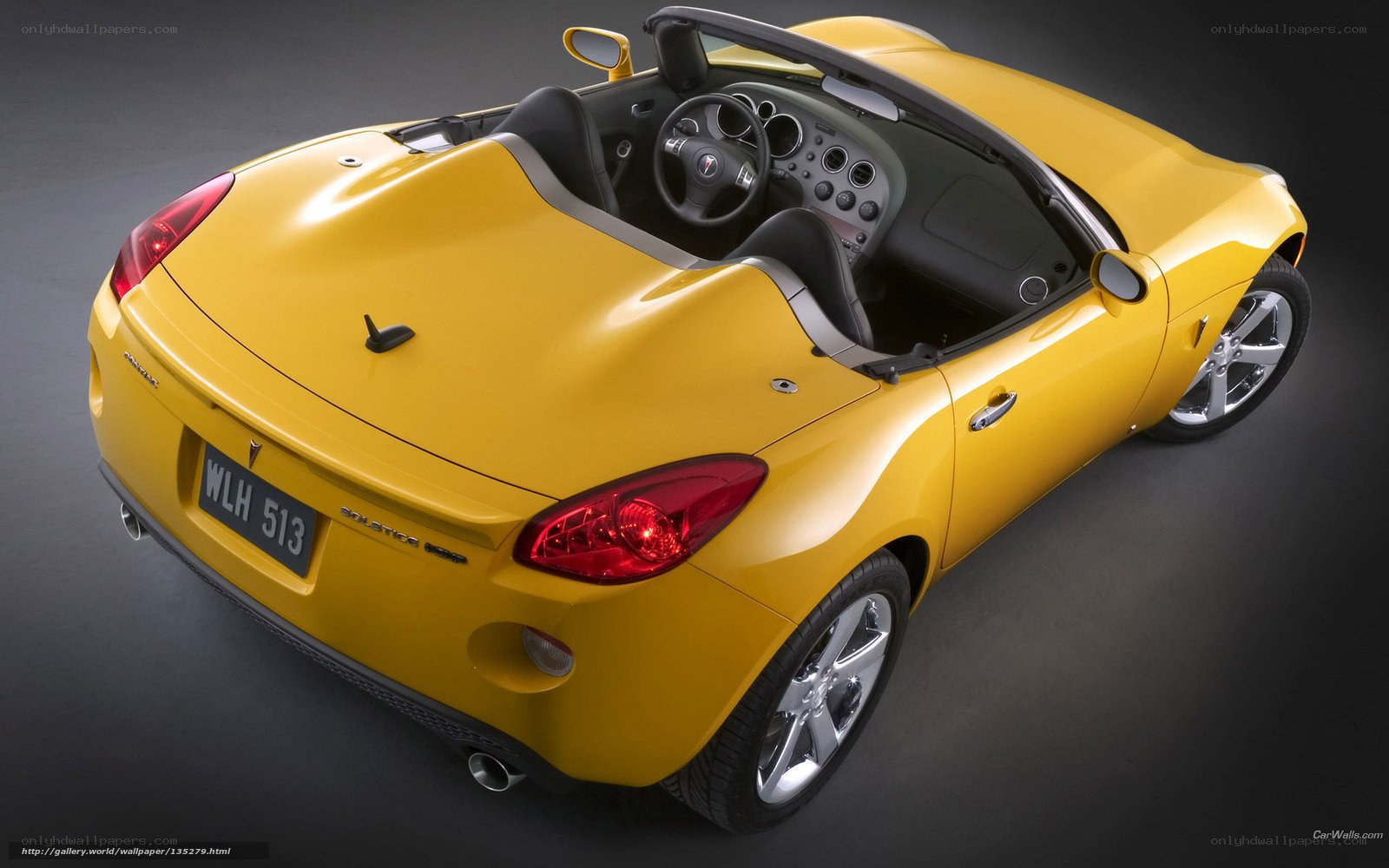 Yellow Pontiac Solstice convertible