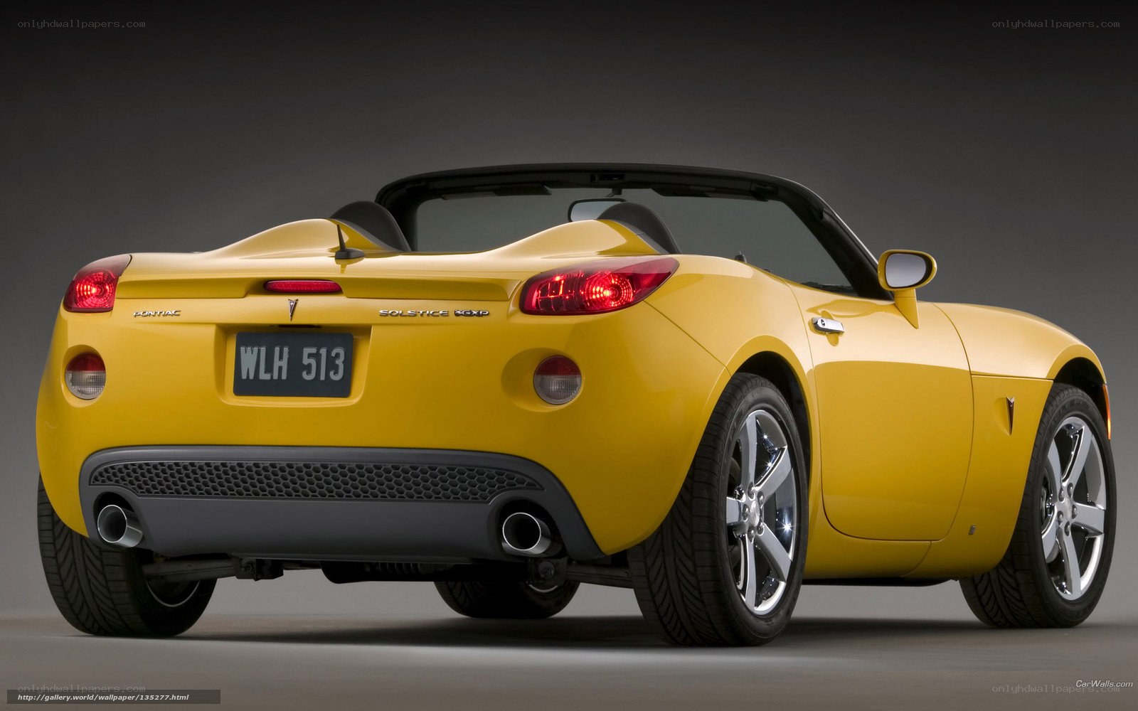 Yellow Pontiac Solstice convertible