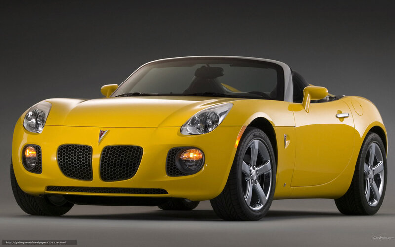 Yellow Pontiac Solstice sports car
