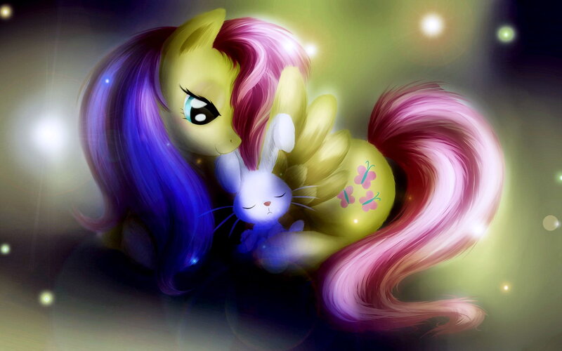 Yellow Pony Holding Bunny