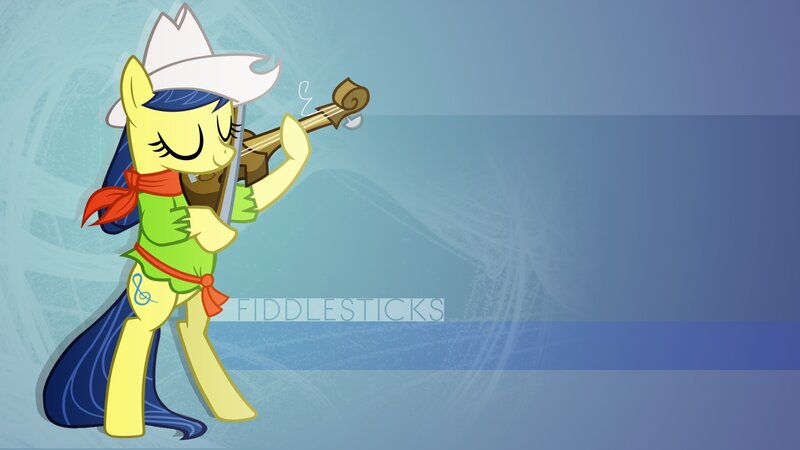 Yellow Pony Playing Violin — Blue