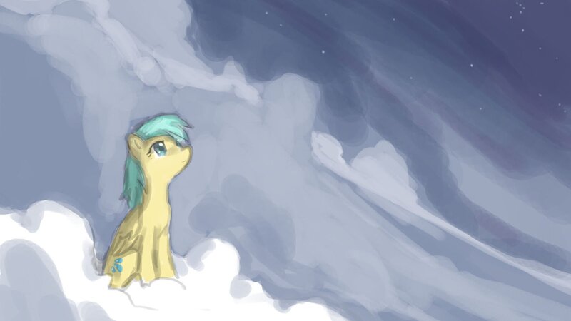 Yellow Pony with Blue Mane — Serene