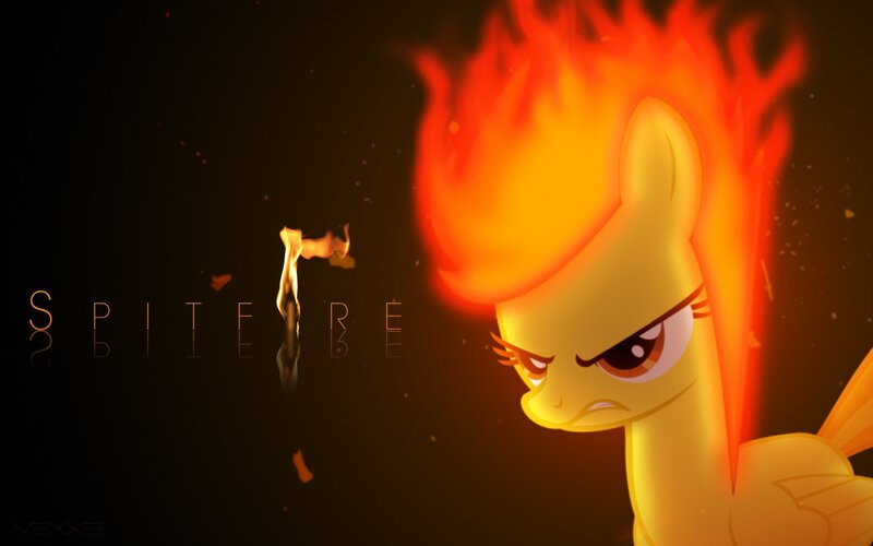 Yellow Pony with Flames