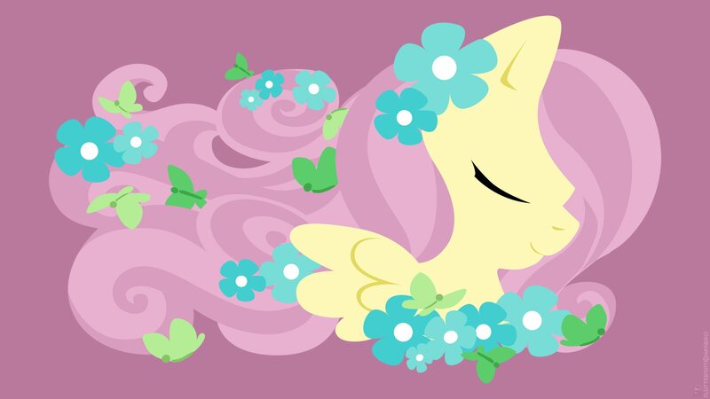Yellow Pony with Flowers — Pink