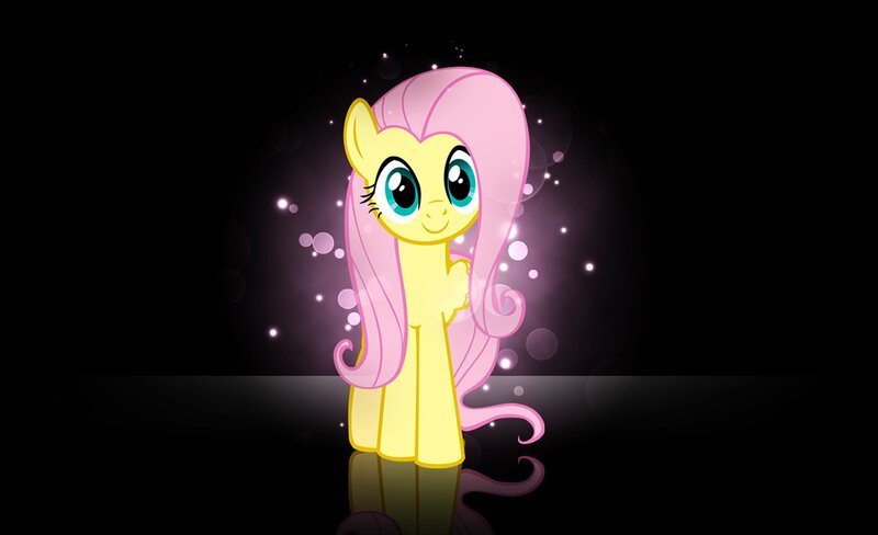 Yellow Pony with Pink Mane — Dramatic, Night
