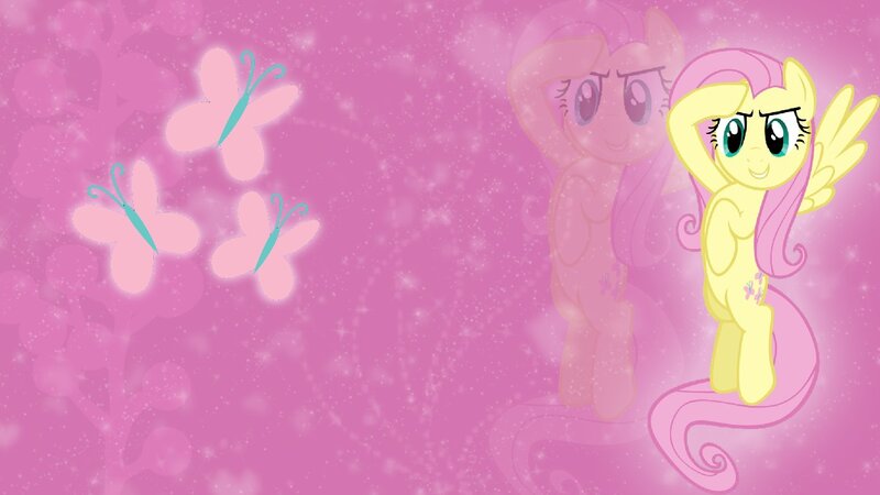 Yellow Pony with Pink Mane — Playful, Digital Art, Butterflies