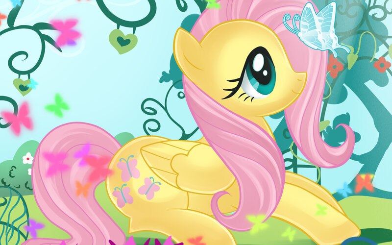Yellow Pony with Pink Mane — Serene, Spring, Digital Art