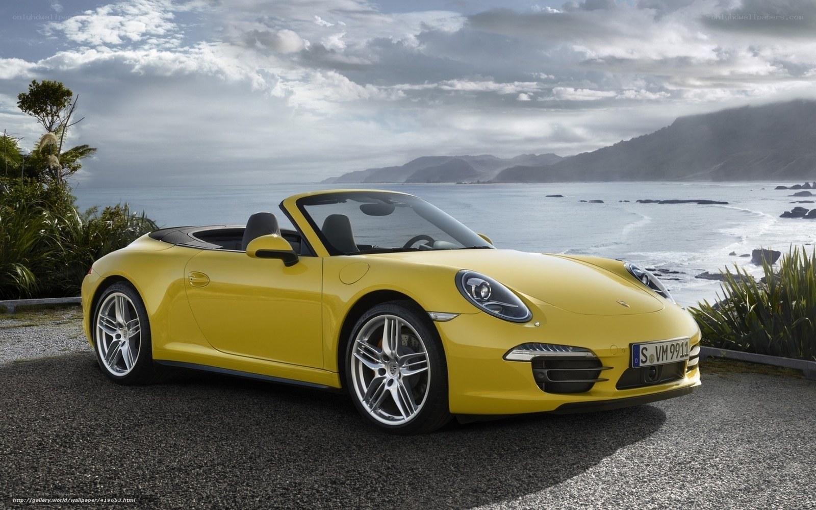 Yellow Porsche 911 Cabriolet