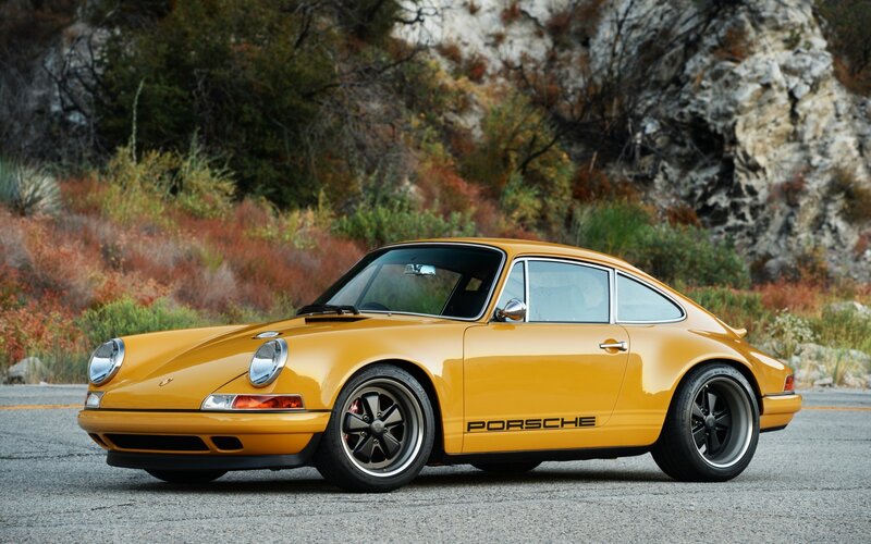 Yellow Porsche 911 classic car