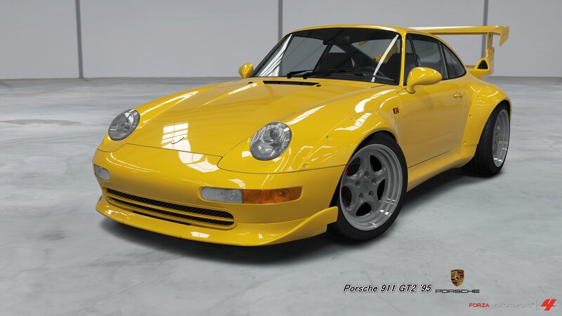 Yellow Porsche 911 GT2