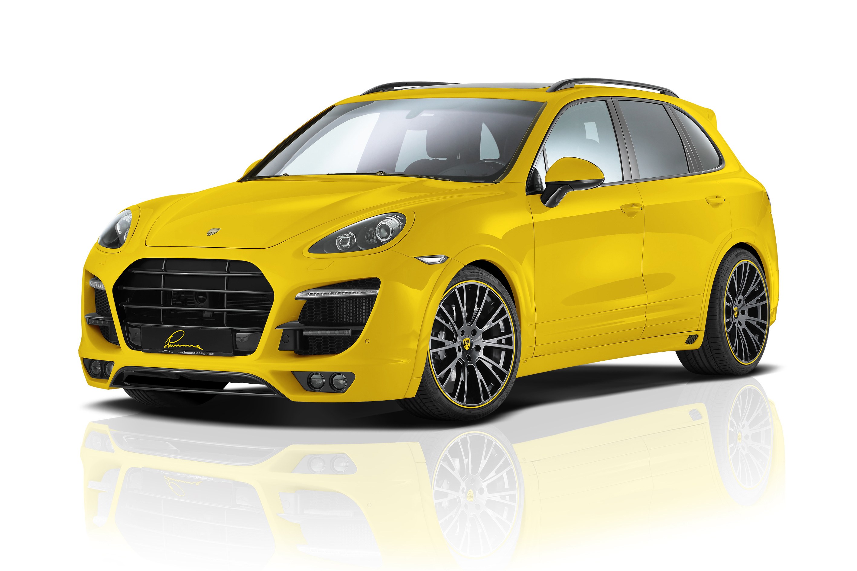 yellow porsche cayenne