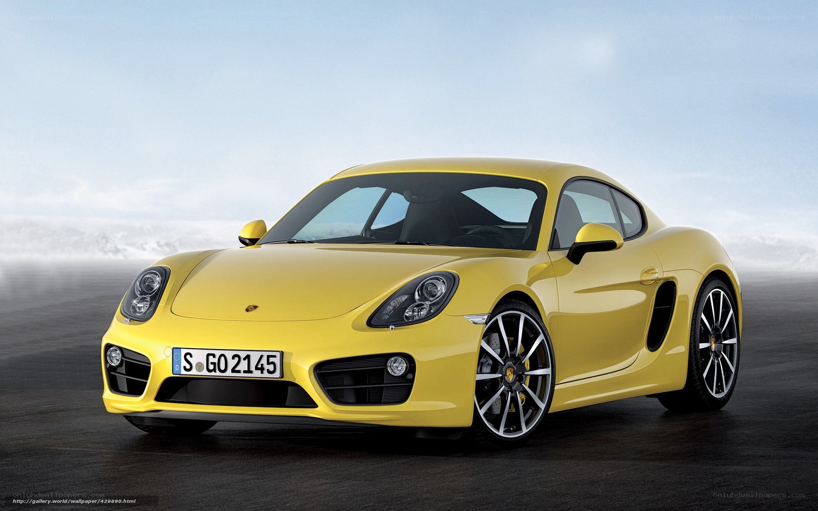 Yellow Porsche Cayman sports car