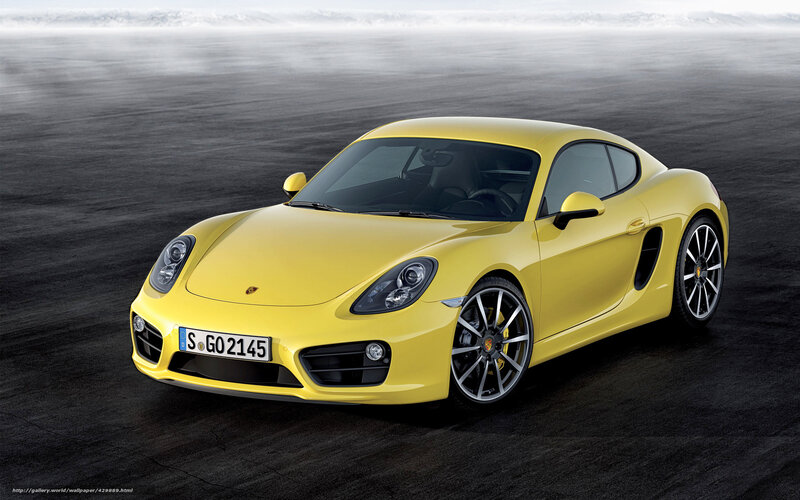 Yellow Porsche Cayman sports car