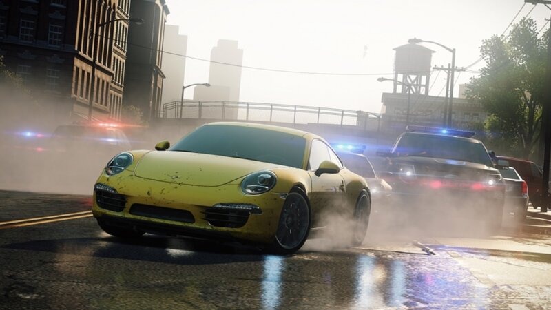 Yellow Porsche in police chase