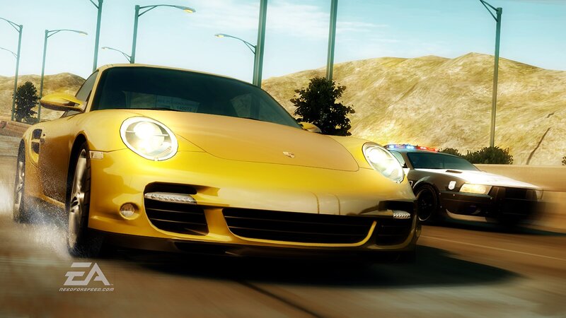 Yellow Porsche in pursuit