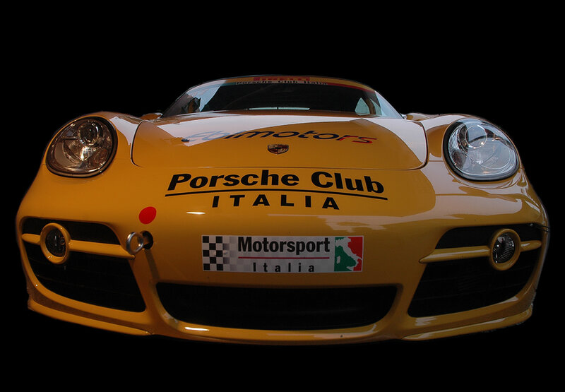 Yellow Porsche Race Car — Dramatic