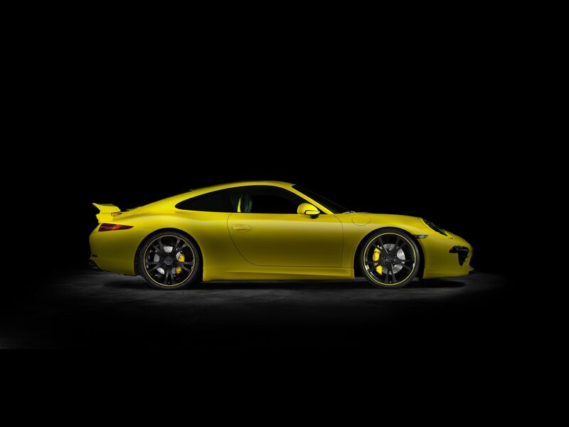 Yellow Porsche sports car