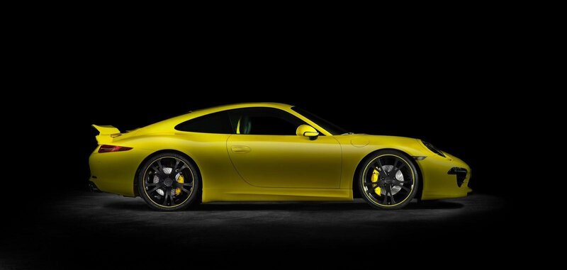 Yellow Porsche sports car
