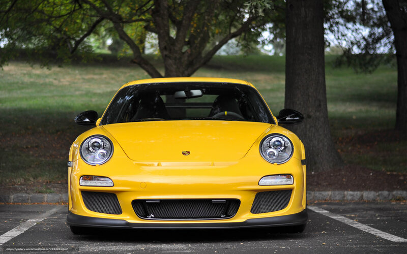 Yellow Porsche sports car