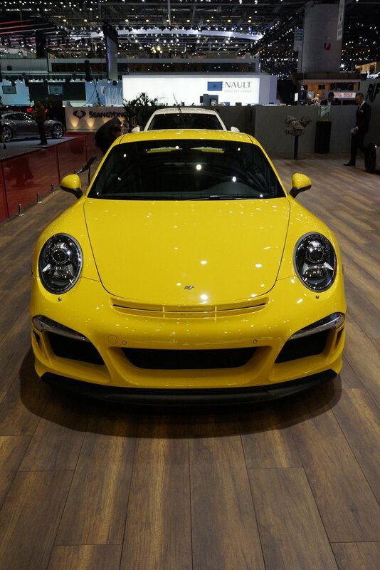 Yellow Porsche sports car