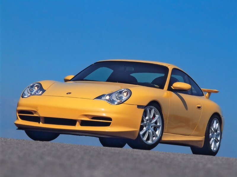 Yellow Porsche sports car