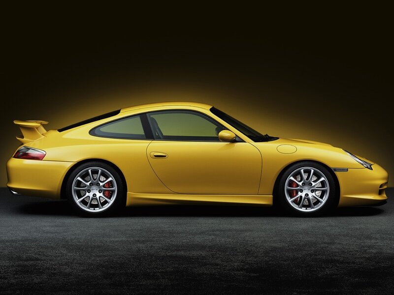 Yellow Porsche sports car