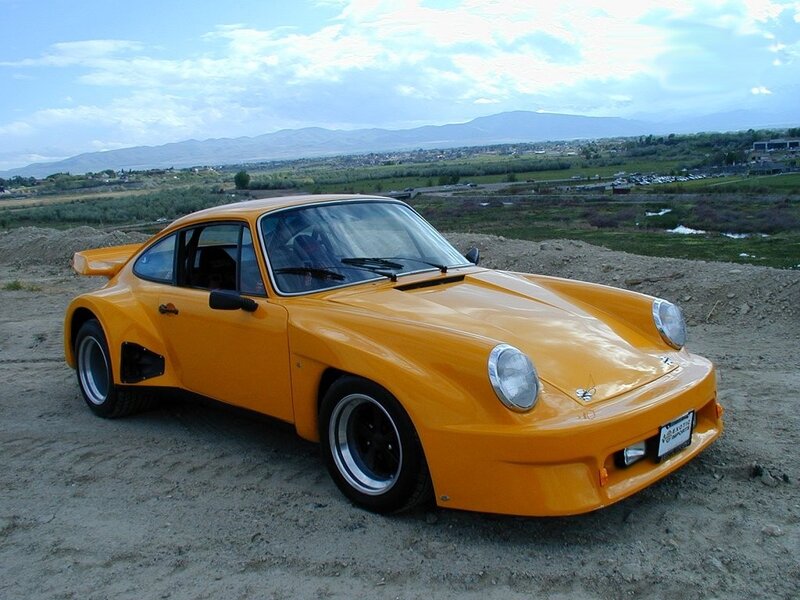 Yellow Porsche sports car